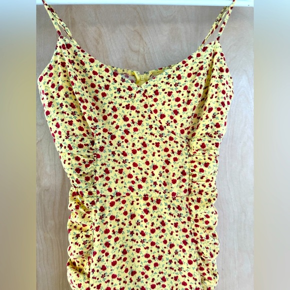 Row A Floral Yellow Dress with Ruching: Eligible 3/$25 - Picture 7 of 14